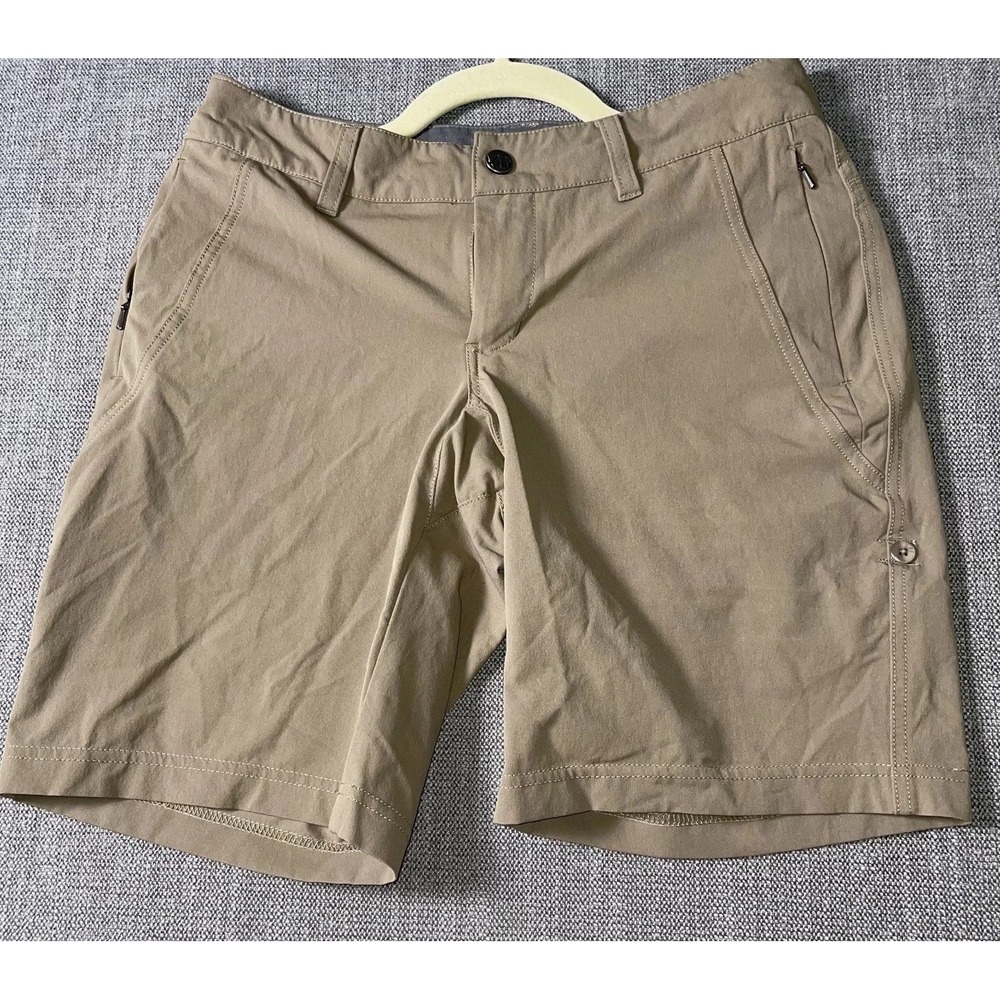 REI Chino Shorts Womens 4 Beige Stretch Flat Front Zipper Pockets Summer Wear